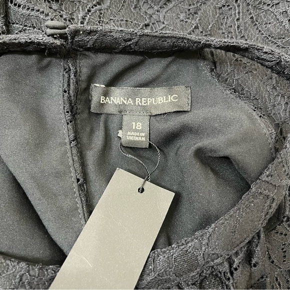 New Banana Republic 18 Black Floral Lace Midi Dress Party Date Wedding Spring - Picture 13 of 13